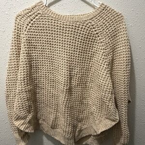 Lauren Ralph Lauren Women’s M Poncho Style Knit Pullover Sweater Beige